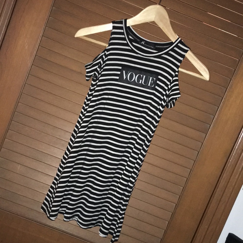 Little girls striped vogue dress